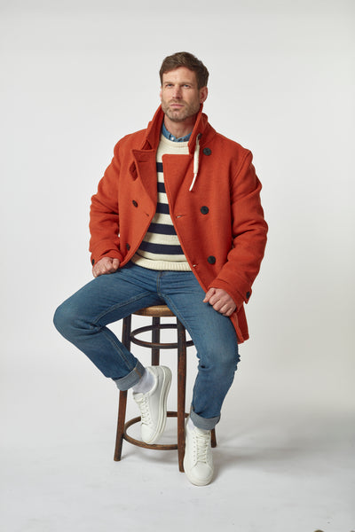 Men on sale red peacoat