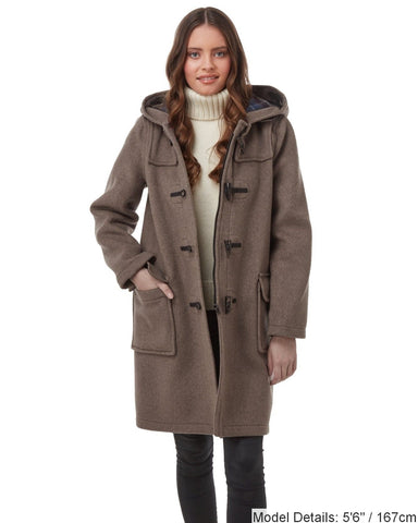 Woman's Mushroom Original Classic Fit Duffle Coat With Horn Toggles