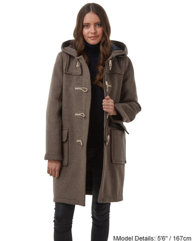 Women's Mushroom Original Classic Fit Duffle Coat with Wooden Toggles