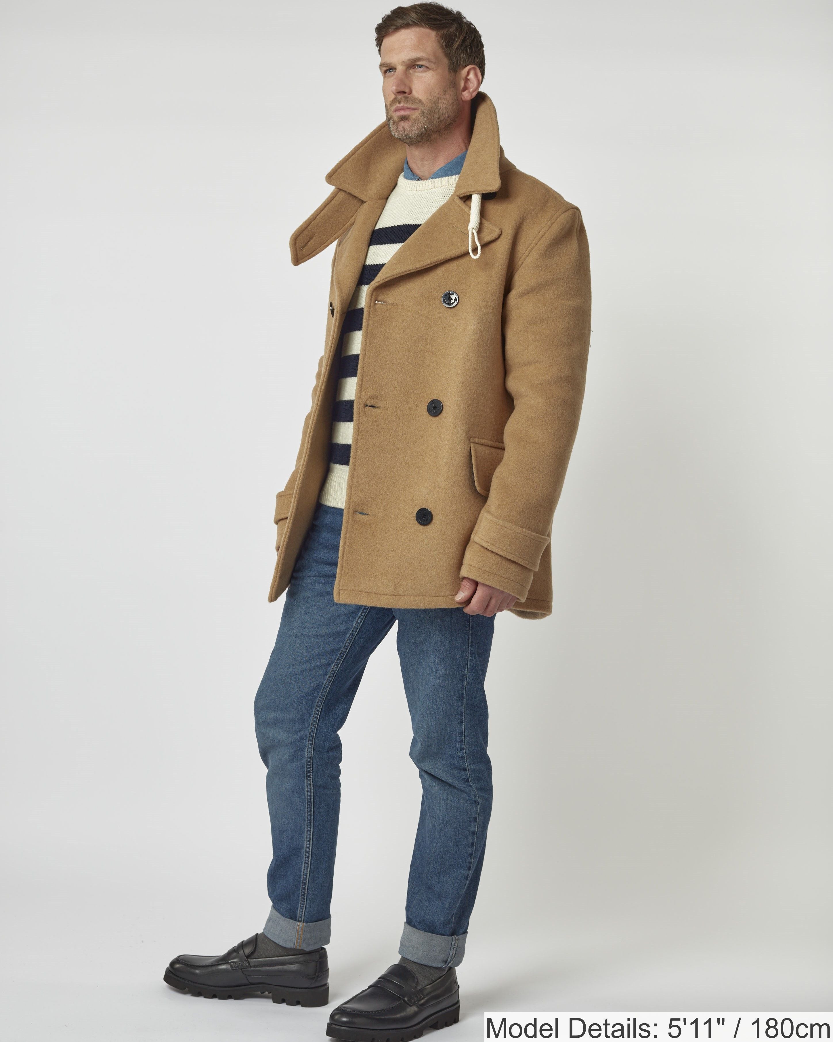 Camel peacoat mens hotsell