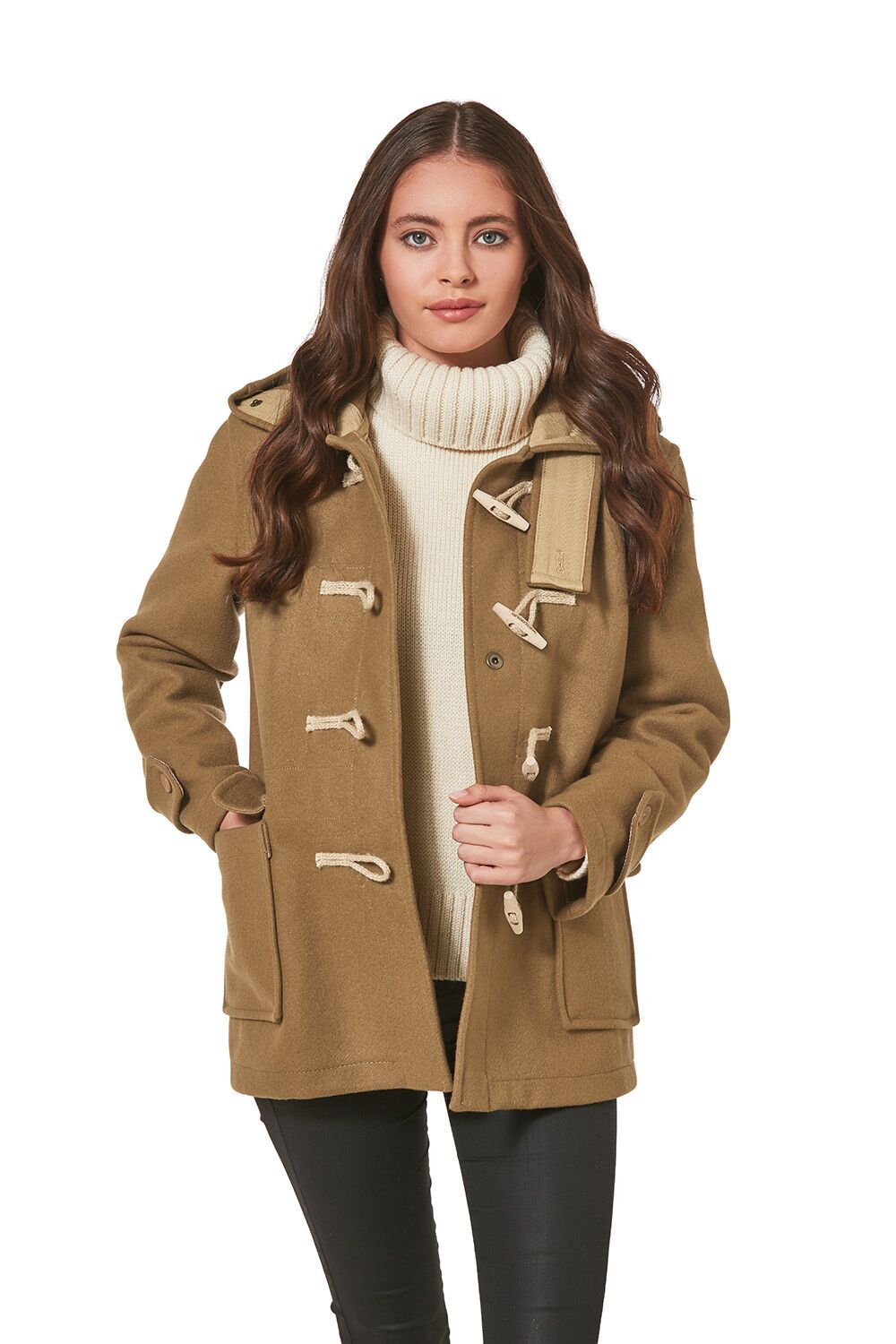 Womens Utility Melton Duffle | Camel