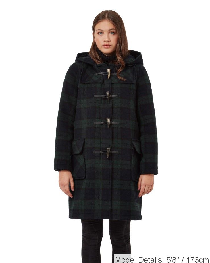 Woman's Blackwatch Original Classic Fit Duffle Coat With Horn Toggles