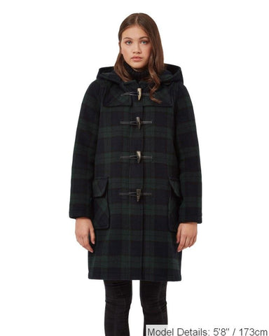 Woman's Blackwatch Original Classic Fit Duffle Coat With Horn Toggles