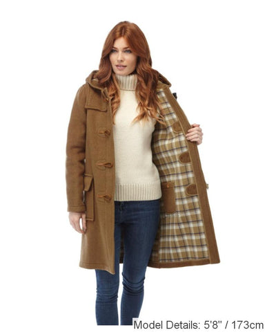 Woman's Camel Original Classic Fit Duffle Coat With Horn Toggles