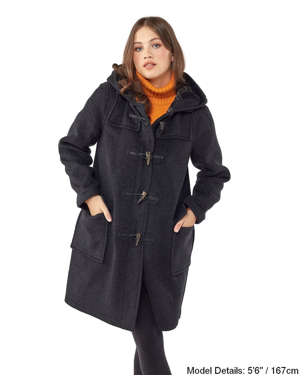 Montgomery Gefütterter Dufflecoat Damen Woman's Charcoal