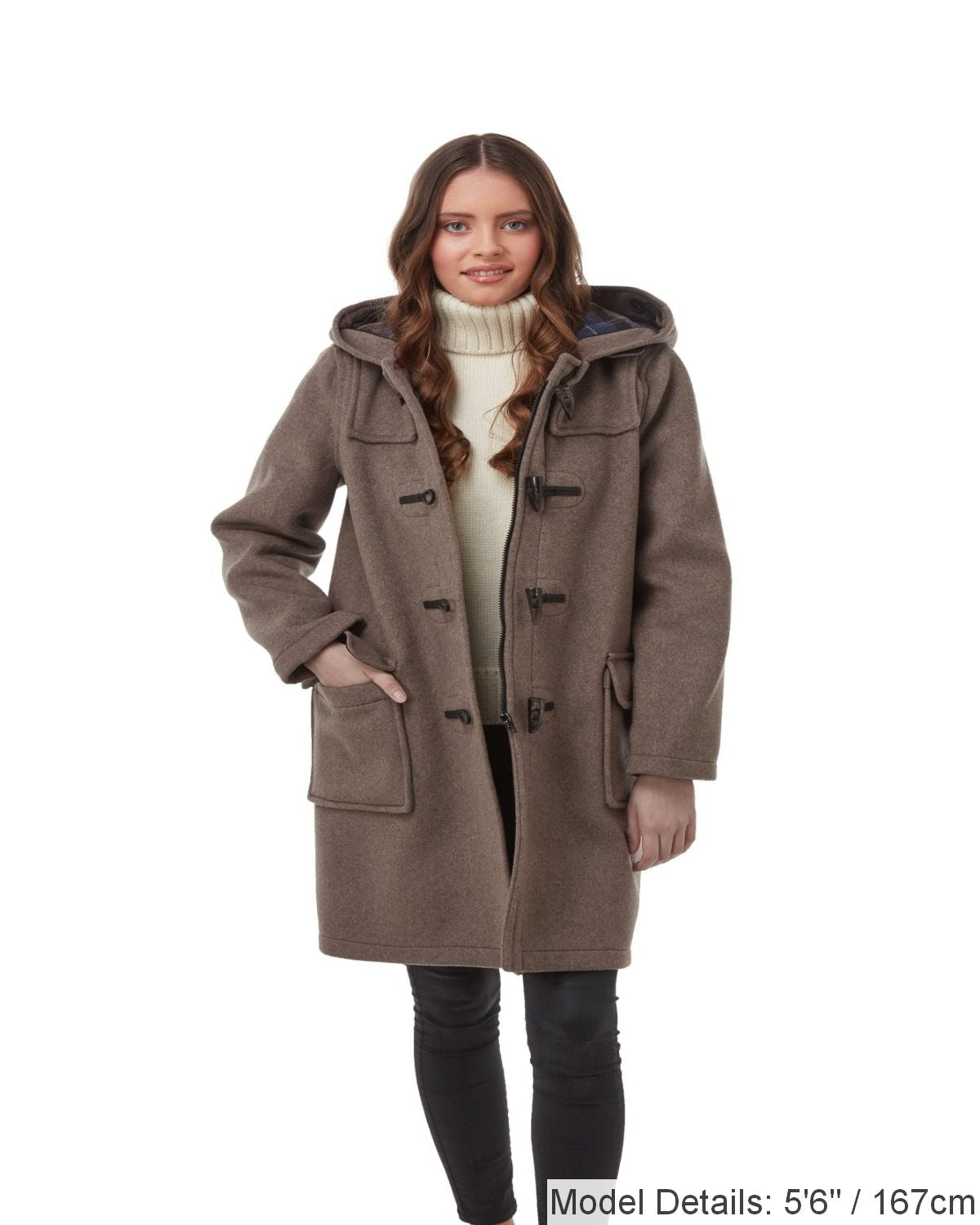 Woman's Mushroom Original Classic Fit Duffle Coat With Horn Toggles