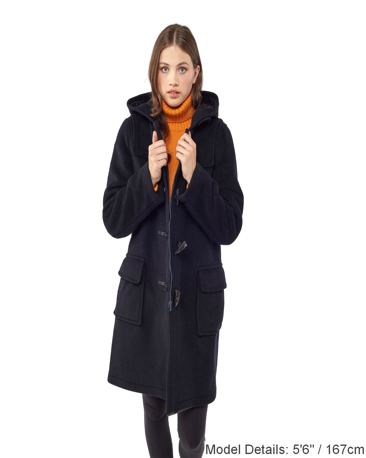 Woman's Navy Original Classic Fit Duffle Coat With Horn Toggles