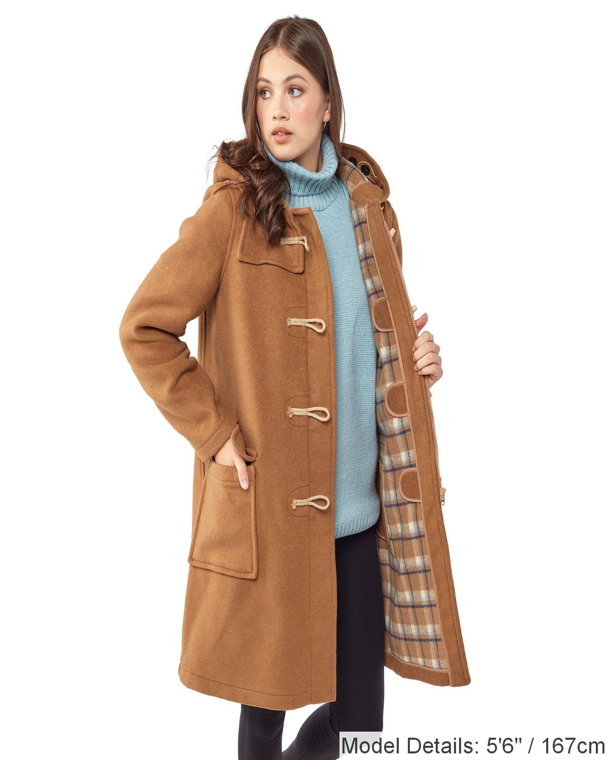 Women's Camel Original Classic Fit Duffle Coat with Wooden Toggles