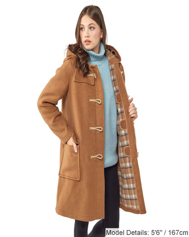 Women's Camel Original Classic Fit Duffle Coat with Wooden Toggles