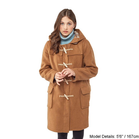 Women's Camel Original Classic Fit Duffle Coat with Wooden Toggles