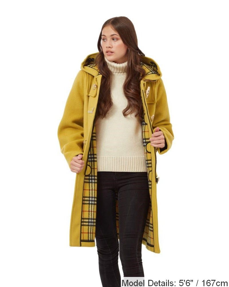 Women's Mustard Original Classic Fit Duffle Coat with Wooden Toggles