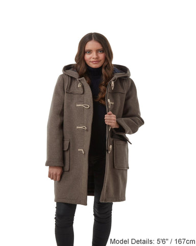 Women's Mushroom Original Classic Fit Duffle Coat with Wooden Toggles