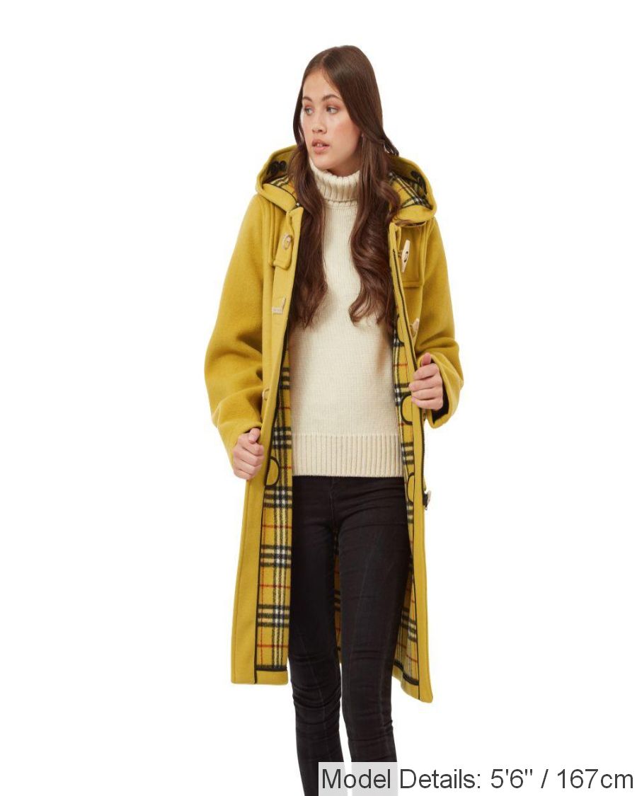 Women's Mustard Original Classic Fit Duffle Coat with Wooden Toggles