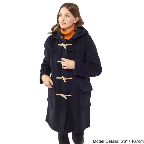 Women's Navy Original Classic Fit Duffle Coat with Wooden Toggles