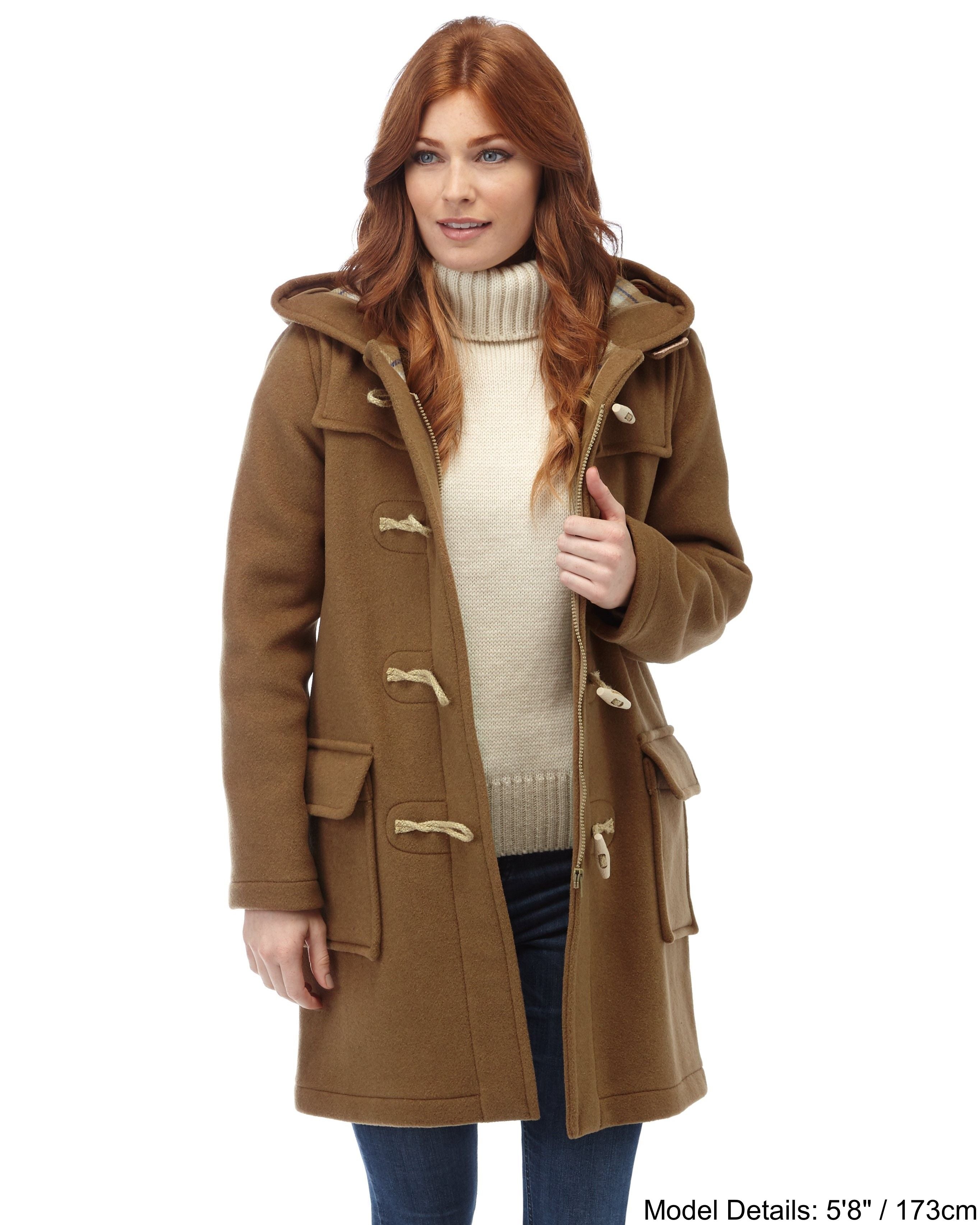 Women's Camel Original Classic Fit Duffle Coat with Wooden Toggles