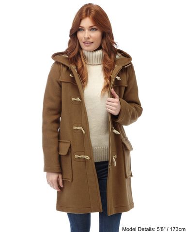 Women's Camel Original Classic Fit Duffle Coat with Wooden Toggles