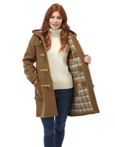 Women's Camel Original Classic Fit Duffle Coat with Wooden Toggles