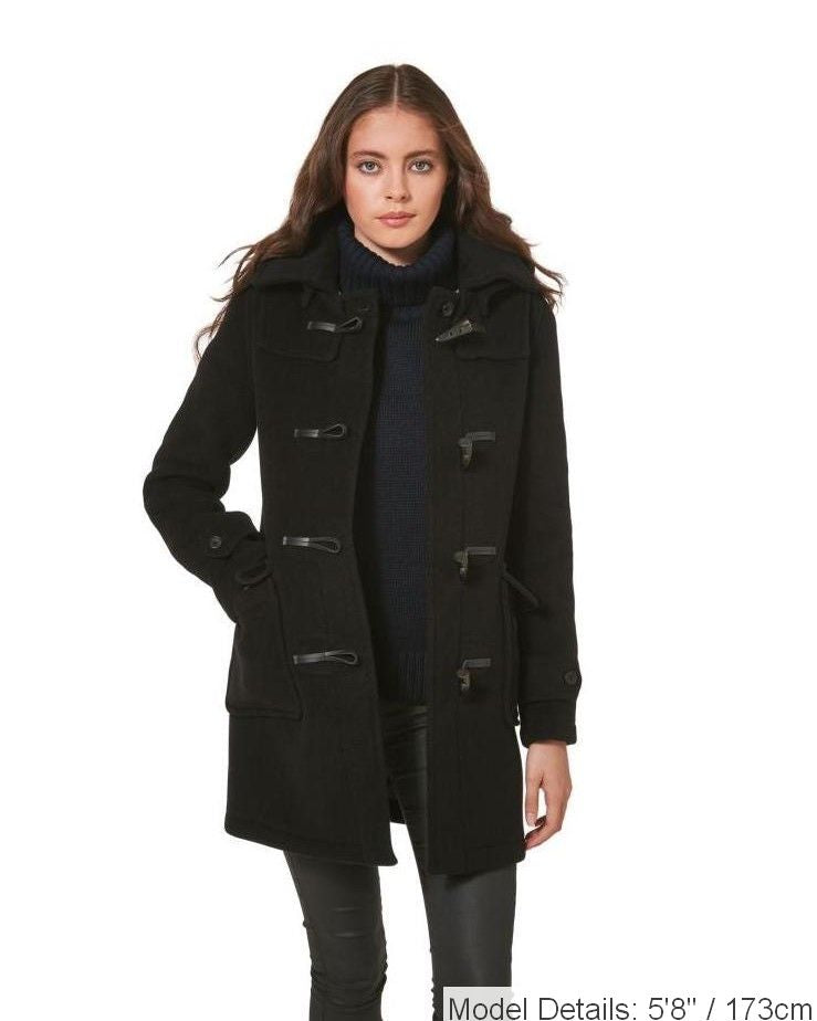 Women's London Classic Fit Duffle Coat - Black