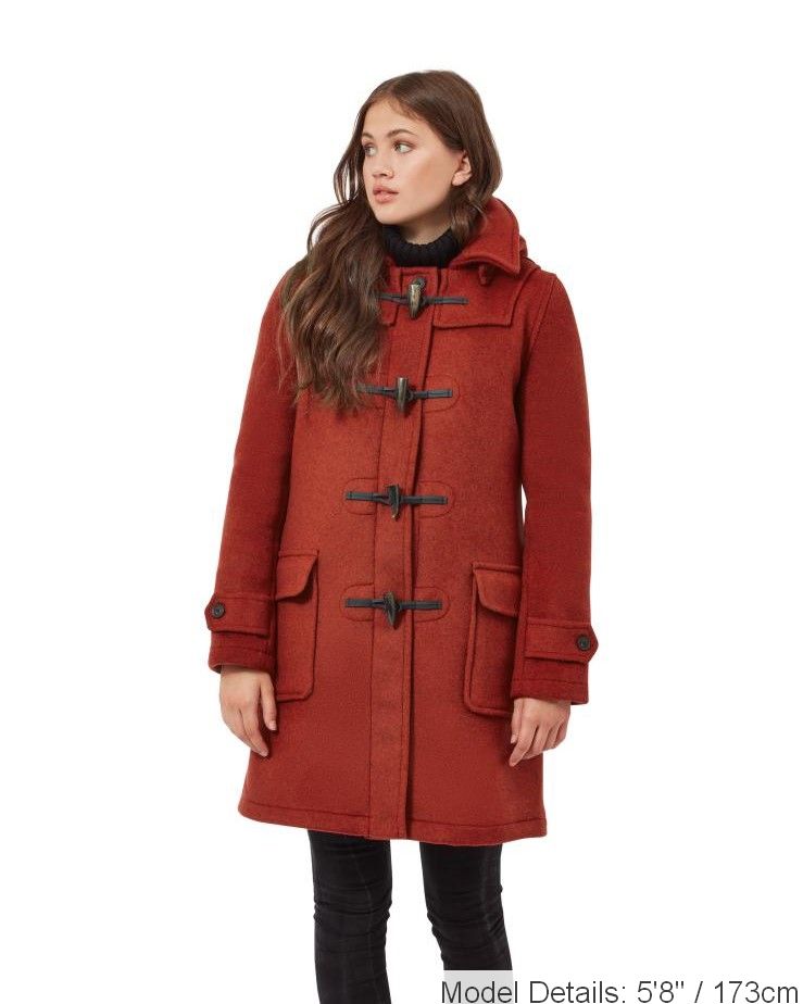 Women's London Classic Fit Duffle Coat - Burnt Orange