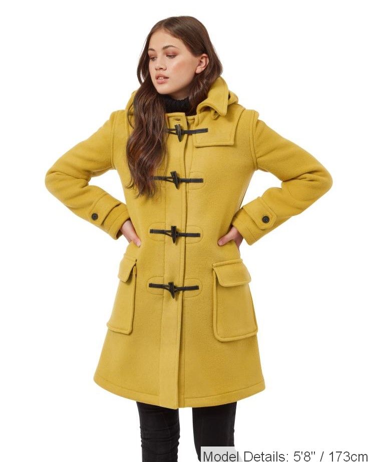 Women's London Classic Fit Duffle Coat - Mustard