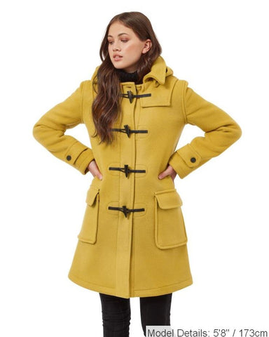 Women's London Classic Fit Duffle Coat - Mustard