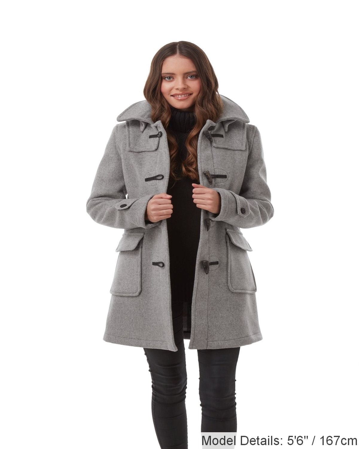 Women's London Classic Fit Duffle Coat - Pearl Grey