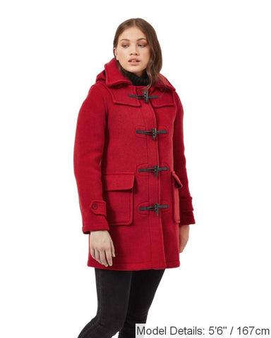 Women's London Classic Fit Duffle Coat - Red