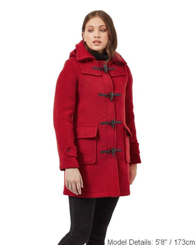 Women's London Classic Fit Duffle Coat - Red