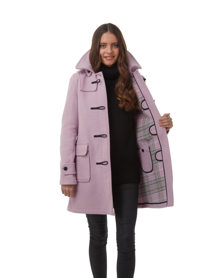 Women's Lilac London Classic Fit Duffle With Horn Toggles