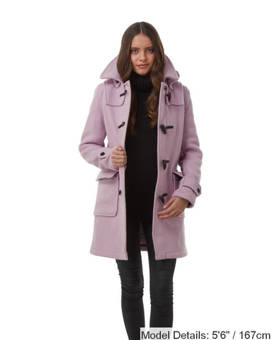 Women's Lilac London Classic Fit Duffle With Horn Toggles