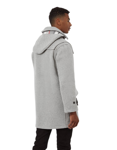 Men's Pearl Grey London Custom Fit Convertible Duffle Coat, With Original Removable Hood And Horn Toggles