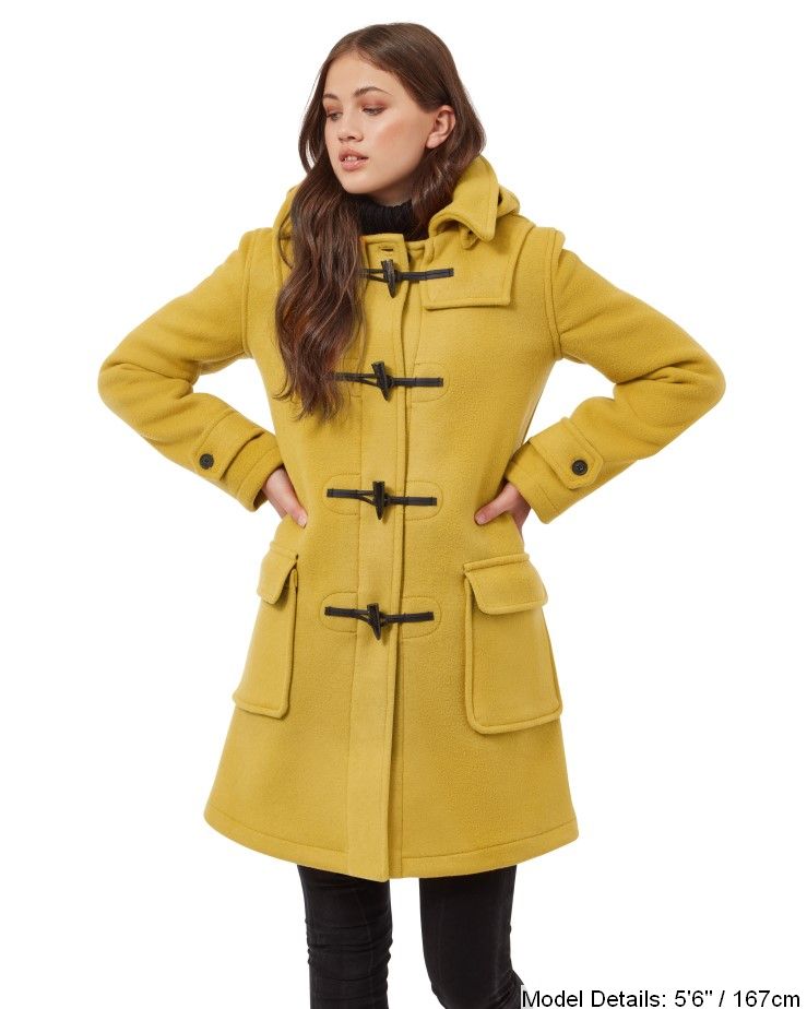 Women's London Classic Fit Duffle Coat - Mustard