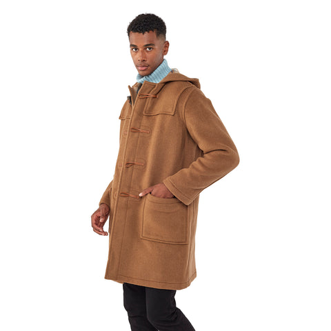 Mens Camel Classic Fit Original And Authentic Duffle Coat With Horn Toggles