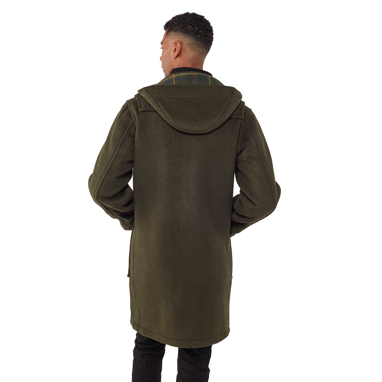 Mens Olive Classic Fit Original And Authentic Duffle Coat With Horn Toggles
