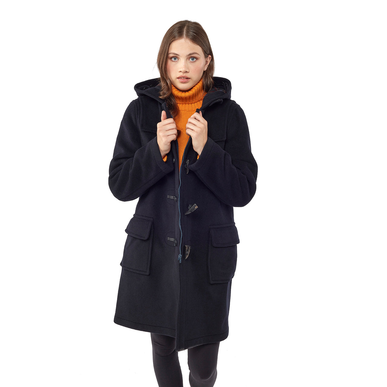 Woman's Navy Original Classic Fit Duffle Coat With Horn Toggles