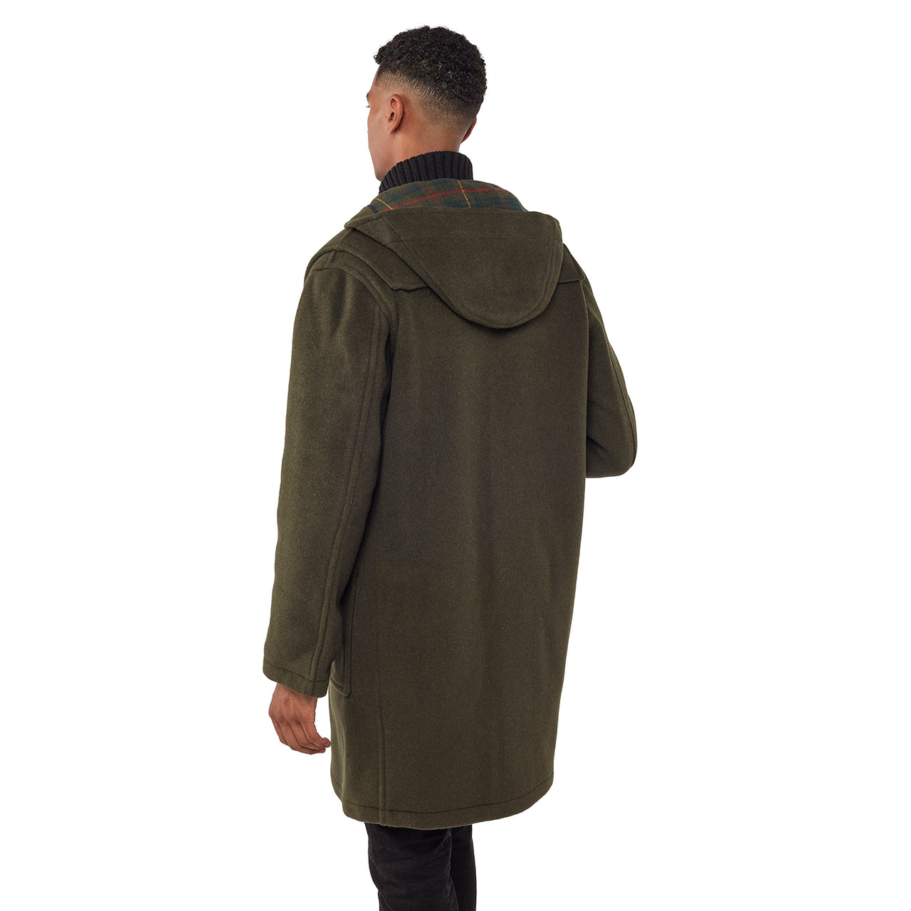 Mens Olive Classic Fit Original And Authentic Duffle Coat With Wooden Toggles