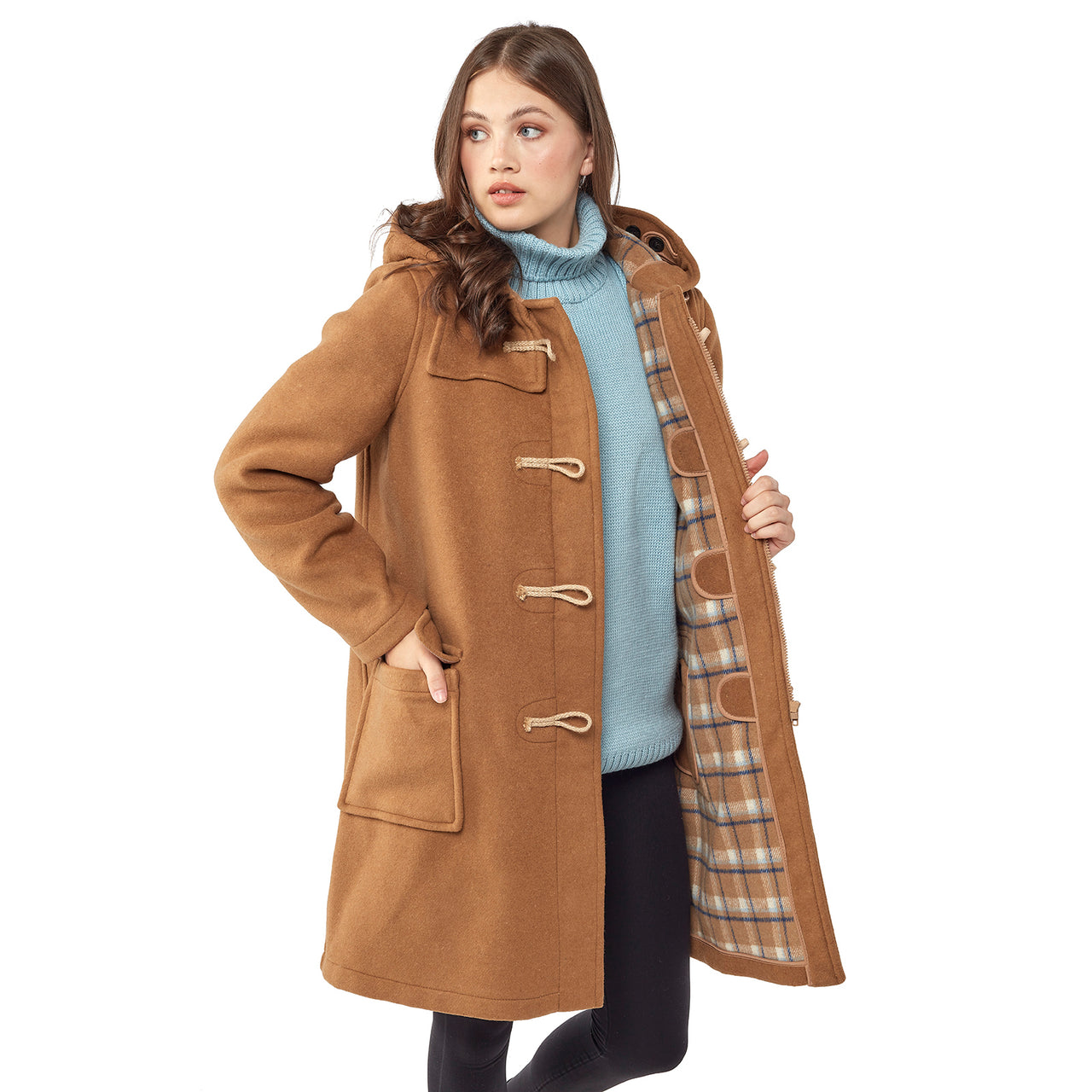 Women's Camel Original Classic Fit Duffle Coat with Wooden Toggles