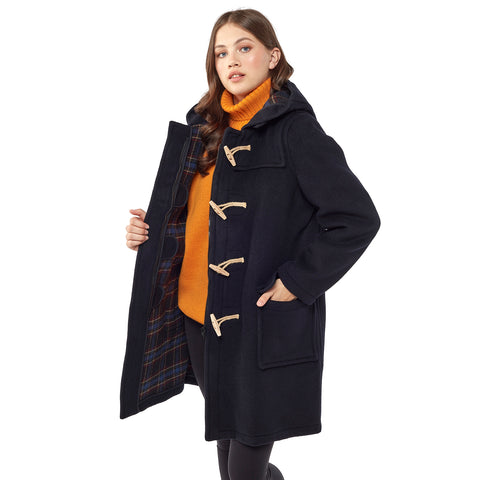 Women's Navy Original Classic Fit Duffle Coat with Wooden Toggles
