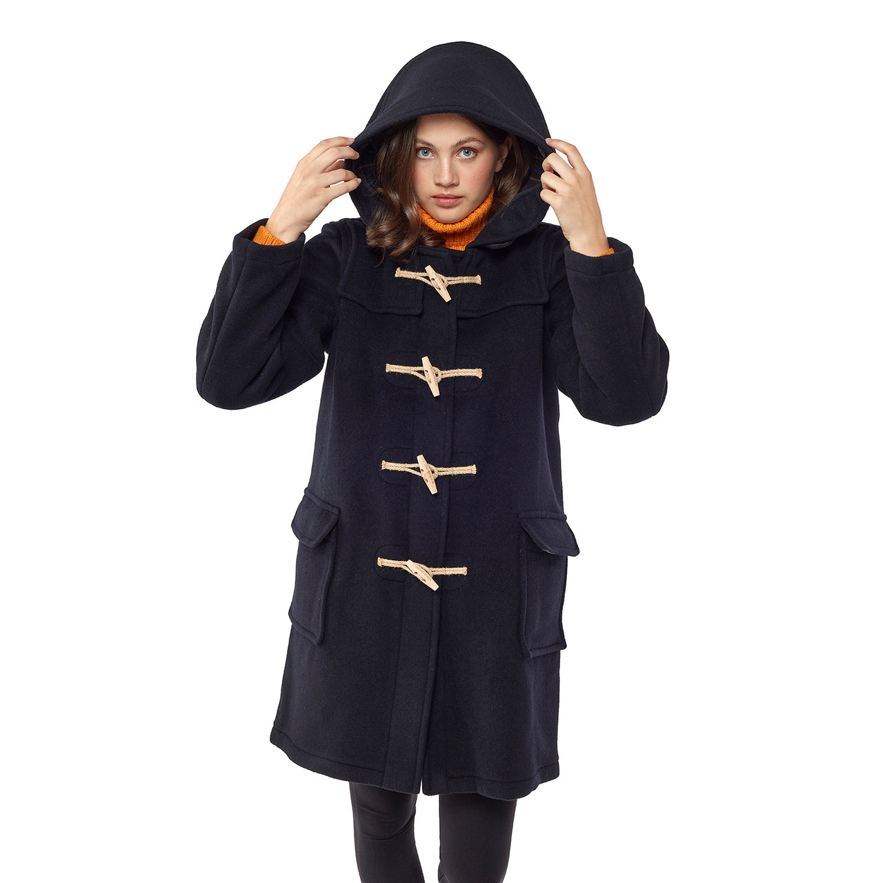 Women's Navy Original Classic Fit Duffle Coat with Wooden Toggles