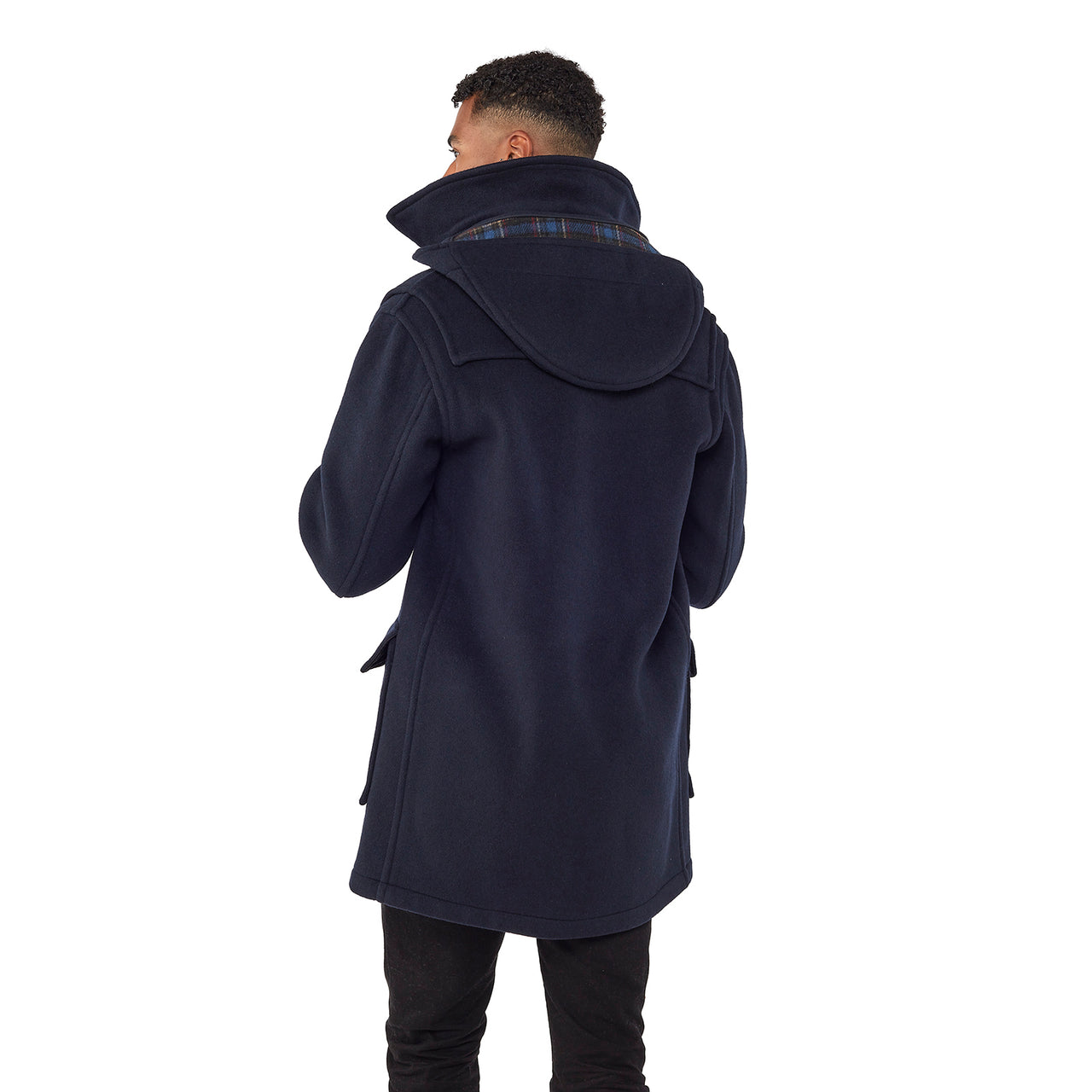 Men's Navy London Custom Fit Convertible Duffle Coat, With Original Removable Hood And Horn Toggles